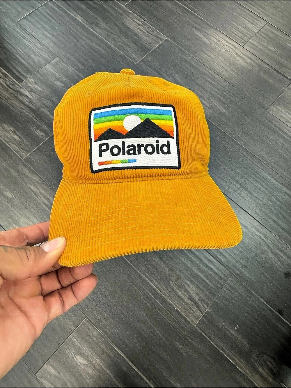 Polaroid Corduroy Mad Engine Cap Orange Snapback Hat